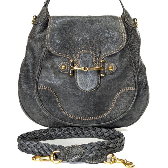 GUGGI Horsebit 55 2-Way Large Shoulder Bag  - Leather - Picture 1 of 16